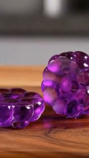 A glass mango being sliced, a viral AI ASMR format
