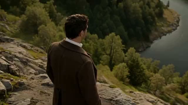 A still from a crane shot, one of the 14 camera movement examples