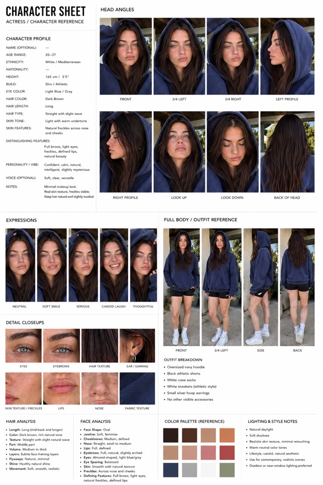Ava, Athleisure Creator character sheet